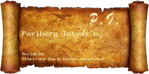 Perlberg István névjegykártya