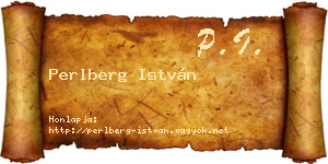 Perlberg István névjegykártya